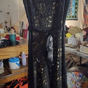 Chic Black Lace Backless Dress